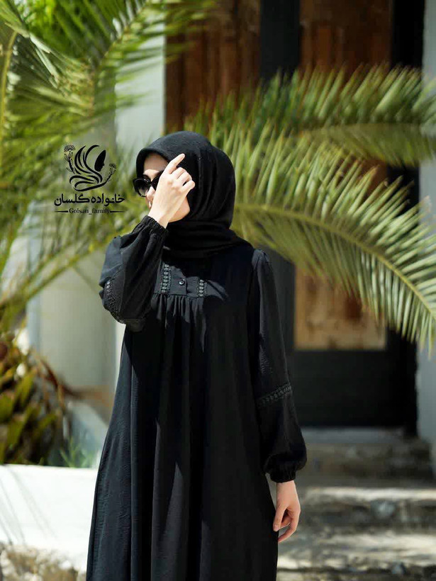مانتو عبایی رضوان جیب دار شانتون