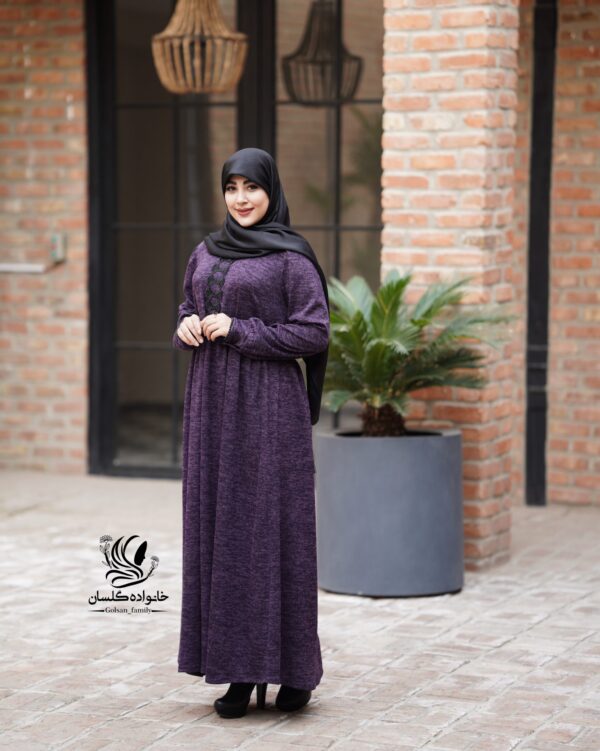 پیراهن دلارام بادمجانی